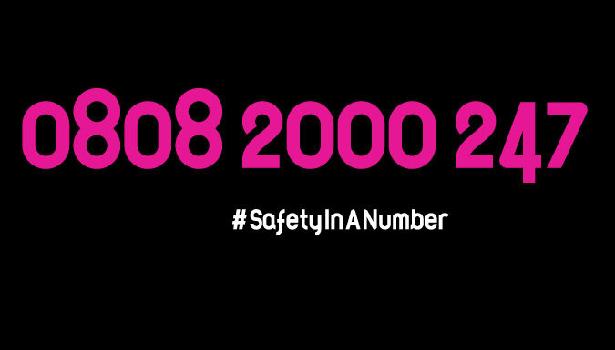 National Domestic Abuse Helpline Logo Pink and black