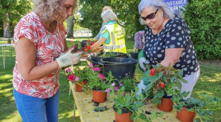 Dunstable in Bloom Local Business Owners join DiB to Plant Baskets